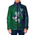 New Zealand Warriors Rugby Padded Jacket Fierce Mascot Geometric Tribal Art