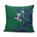 New Zealand Warriors Rugby Pillow Cover Fierce Mascot Geometric Tribal Art