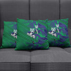 New Zealand Warriors Rugby Pillow Cover Fierce Mascot Geometric Tribal Art