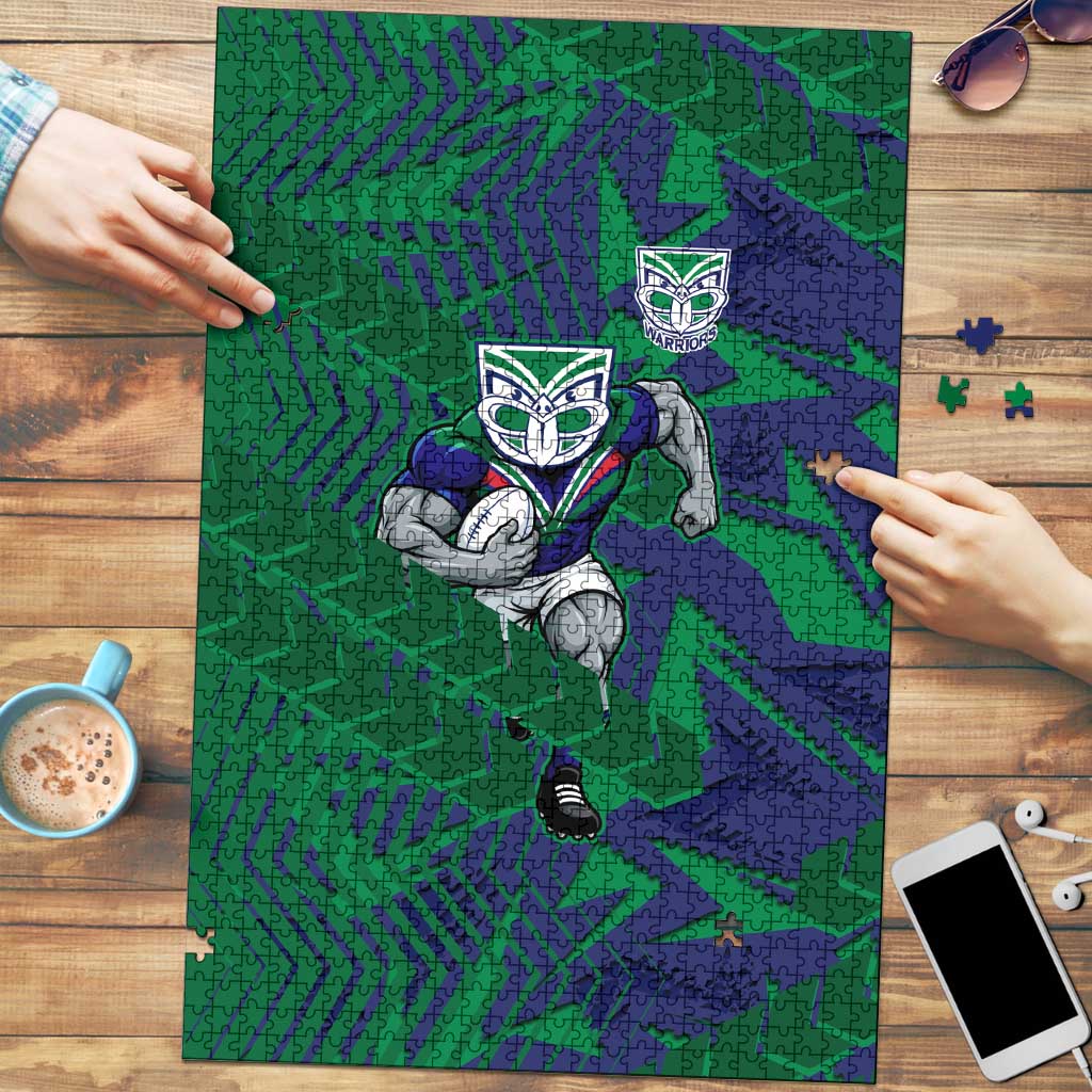 New Zealand Warriors Rugby Puzzle Fierce Mascot Geometric Tribal Art