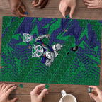 New Zealand Warriors Rugby Puzzle Fierce Mascot Geometric Tribal Art
