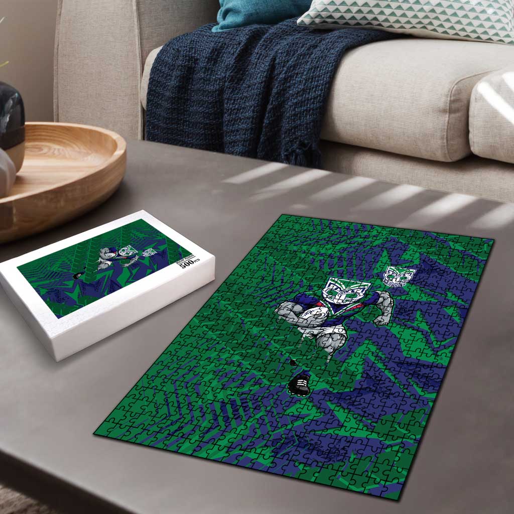 New Zealand Warriors Rugby Puzzle Fierce Mascot Geometric Tribal Art