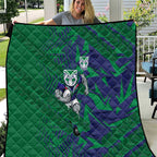 New Zealand Warriors Rugby Quilt Fierce Mascot Geometric Tribal Art