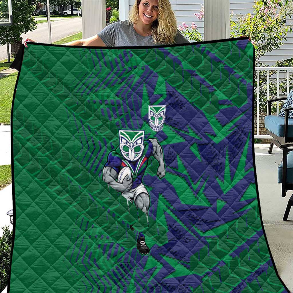 New Zealand Warriors Rugby Quilt Fierce Mascot Geometric Tribal Art