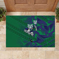 New Zealand Warriors Rugby Rubber Doormat Fierce Mascot Geometric Tribal Art