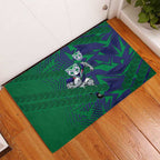 New Zealand Warriors Rugby Rubber Doormat Fierce Mascot Geometric Tribal Art