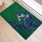 New Zealand Warriors Rugby Rubber Doormat Fierce Mascot Geometric Tribal Art