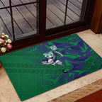 New Zealand Warriors Rugby Rubber Doormat Fierce Mascot Geometric Tribal Art