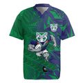 New Zealand Warriors Rugby Rugby Jersey Fierce Mascot Geometric Tribal Art