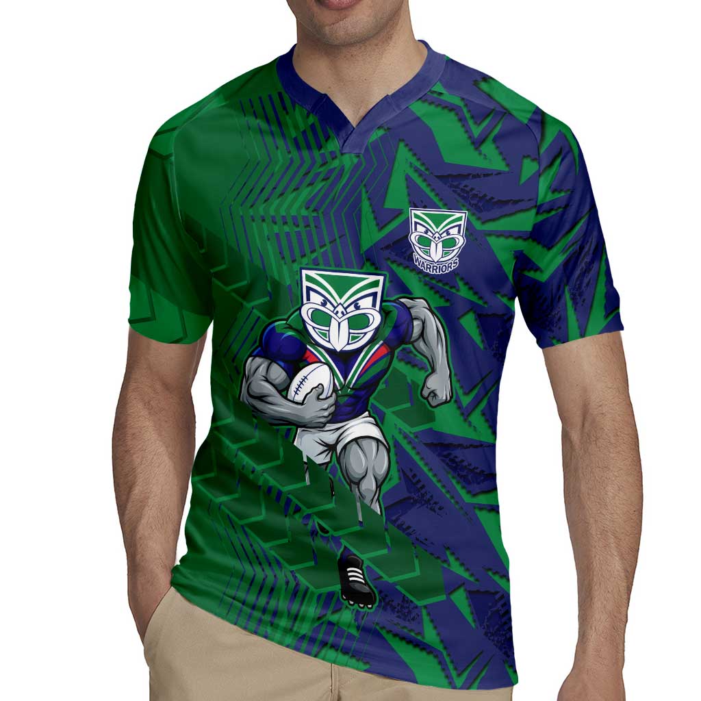 New Zealand Warriors Rugby Rugby Jersey Fierce Mascot Geometric Tribal Art