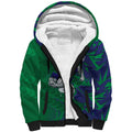 New Zealand Warriors Rugby Sherpa Hoodie Fierce Mascot Geometric Tribal Art