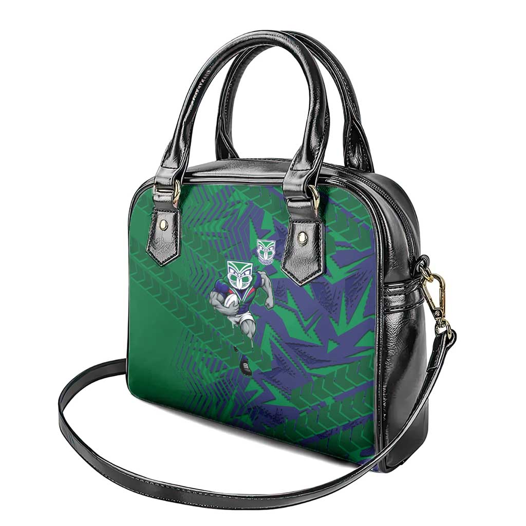 New Zealand Warriors Rugby Shoulder Handbag Fierce Mascot Geometric Tribal Art