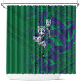 New Zealand Warriors Rugby Shower Curtain Fierce Mascot Geometric Tribal Art