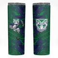 New Zealand Warriors Rugby Skinny Tumbler Fierce Mascot Geometric Tribal Art