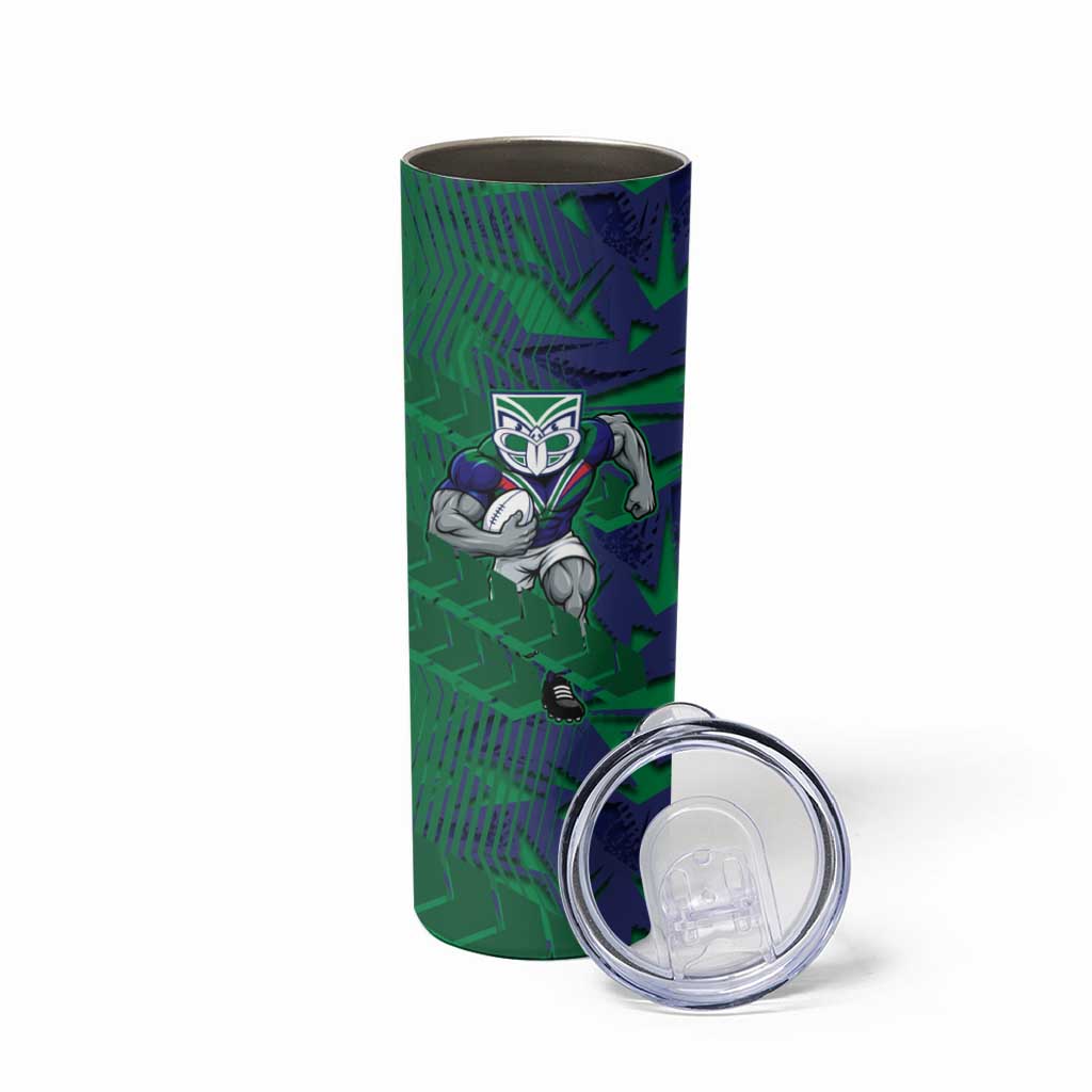 New Zealand Warriors Rugby Skinny Tumbler Fierce Mascot Geometric Tribal Art