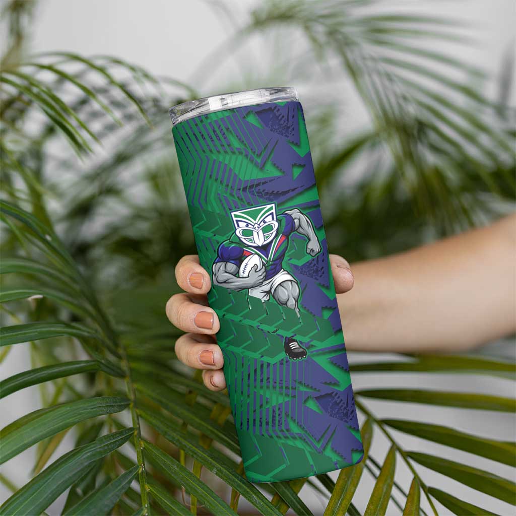 New Zealand Warriors Rugby Skinny Tumbler Fierce Mascot Geometric Tribal Art