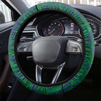 New Zealand Warriors Rugby Steering Wheel Cover Fierce Mascot Geometric Tribal Art