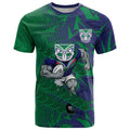 New Zealand Warriors Rugby T Shirt Fierce Mascot Geometric Tribal Art