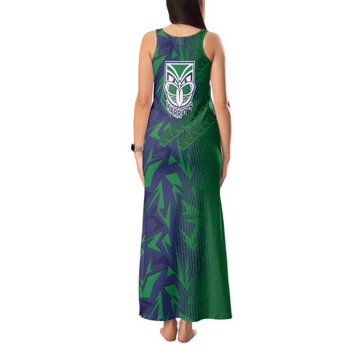 New Zealand Warriors Rugby Tank Maxi Dress Fierce Mascot Geometric Tribal Art