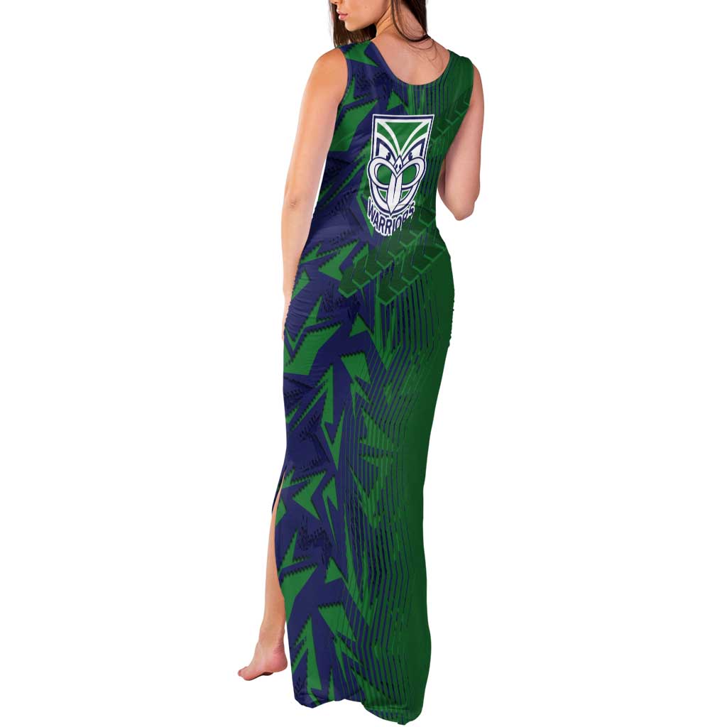 New Zealand Warriors Rugby Tank Maxi Dress Fierce Mascot Geometric Tribal Art