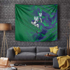 New Zealand Warriors Rugby Tapestry Fierce Mascot Geometric Tribal Art