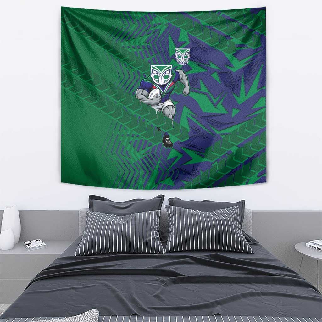 New Zealand Warriors Rugby Tapestry Fierce Mascot Geometric Tribal Art