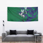 New Zealand Warriors Rugby Tapestry Fierce Mascot Geometric Tribal Art