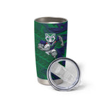 New Zealand Warriors Rugby Tumbler Cup Fierce Mascot Geometric Tribal Art