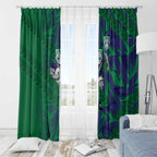 New Zealand Warriors Rugby Window Curtain Fierce Mascot Geometric Tribal Art