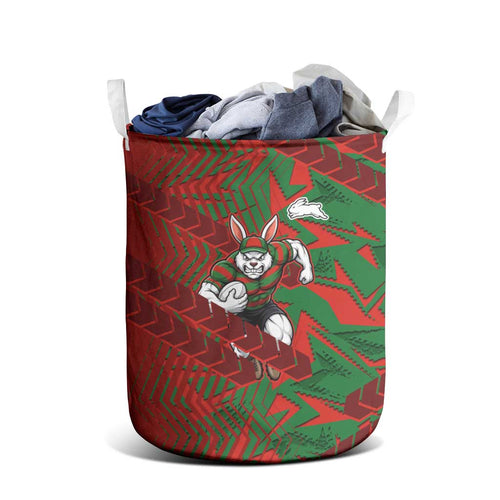 South Sydney Rabbitohs Rugby Laundry Basket Fierce Mascot Geometric Tribal Art