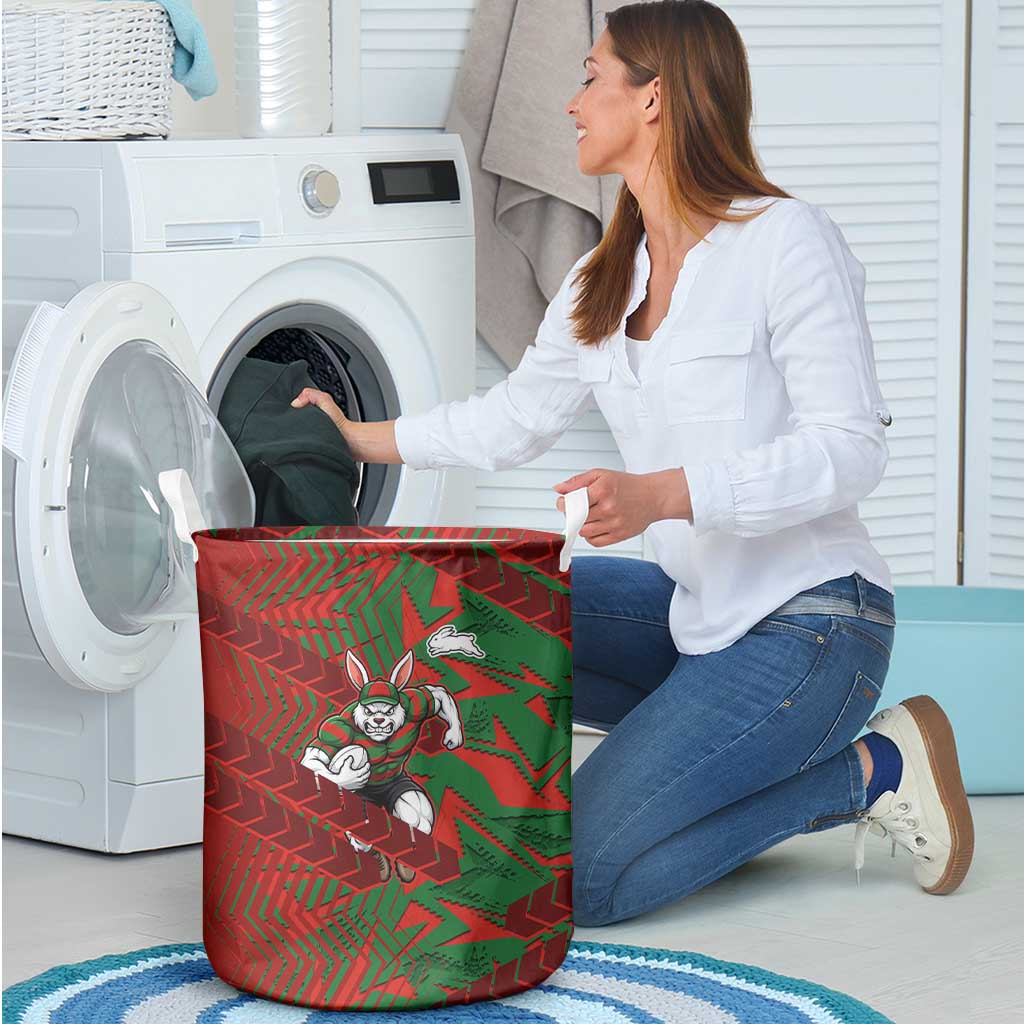 South Sydney Rabbitohs Rugby Laundry Basket Fierce Mascot Geometric Tribal Art