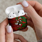 South Sydney Rabbitohs Rugby AirPods Case Fierce Mascot Geometric Tribal Art