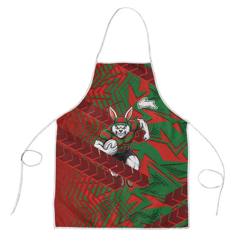 South Sydney Rabbitohs Rugby Apron Fierce Mascot Geometric Tribal Art