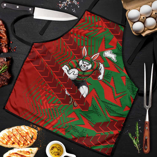 South Sydney Rabbitohs Rugby Apron Fierce Mascot Geometric Tribal Art