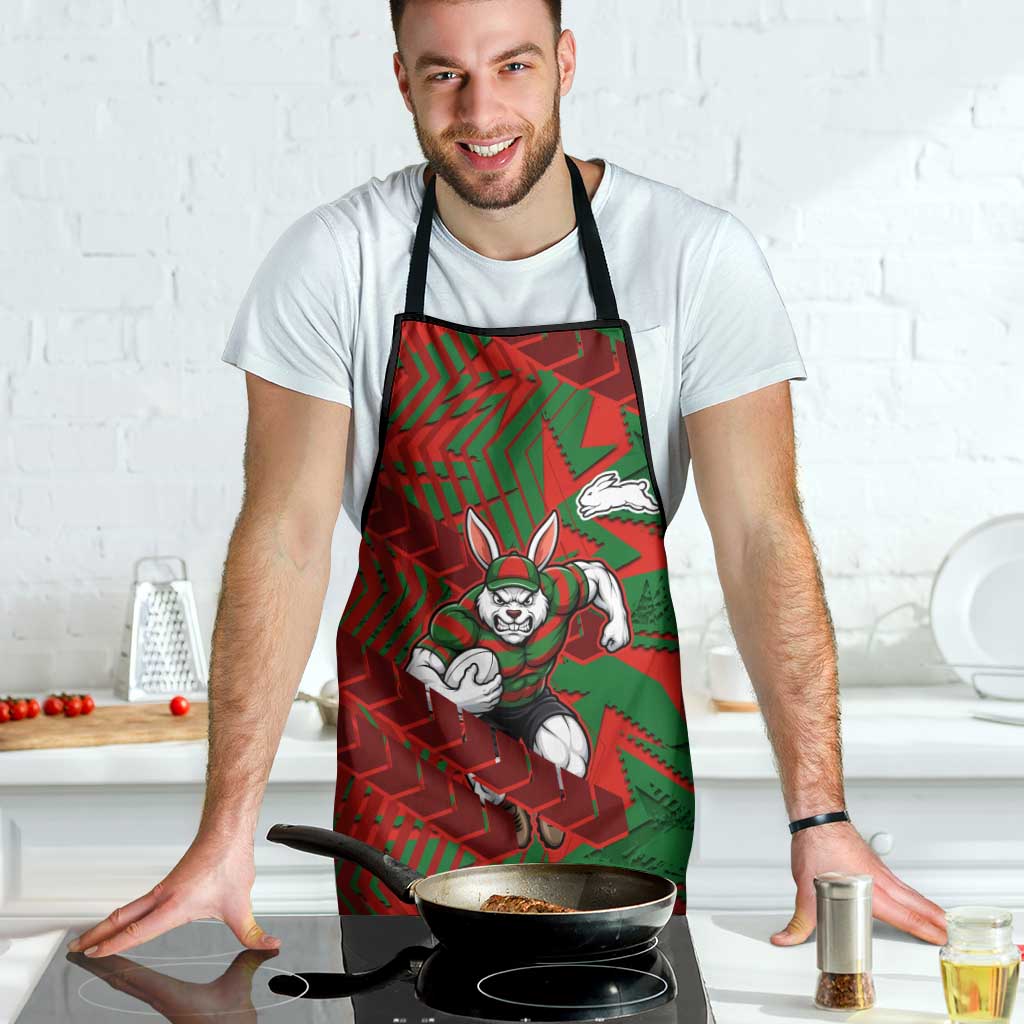 South Sydney Rabbitohs Rugby Apron Fierce Mascot Geometric Tribal Art