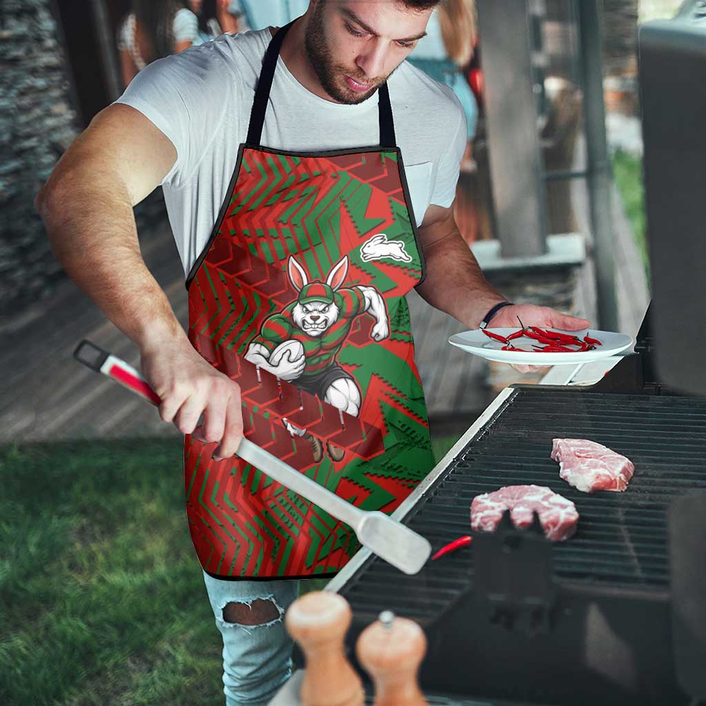 South Sydney Rabbitohs Rugby Apron Fierce Mascot Geometric Tribal Art
