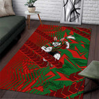 South Sydney Rabbitohs Rugby Area Rug Fierce Mascot Geometric Tribal Art