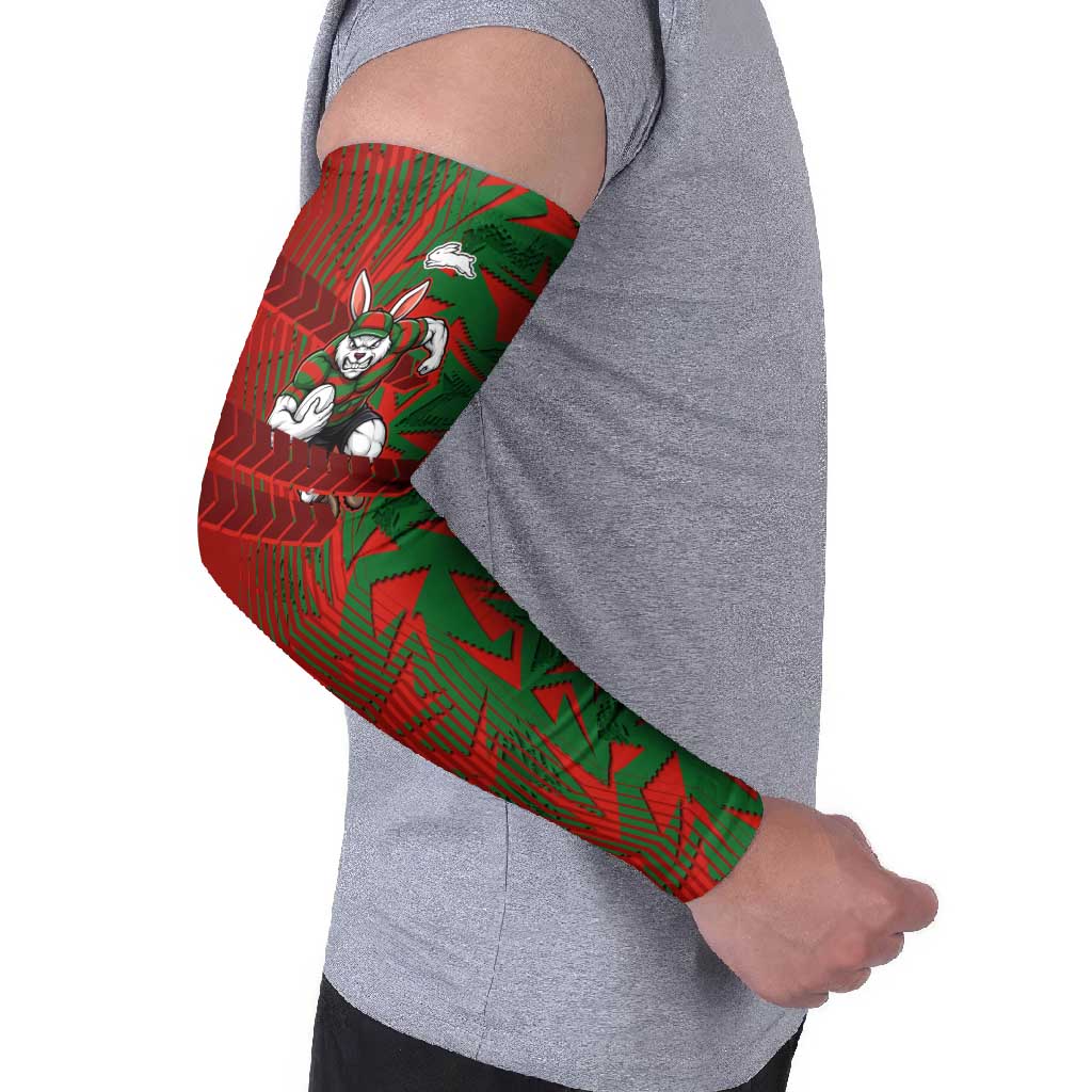 South Sydney Rabbitohs Rugby Arm Sleeves Fierce Mascot Geometric Tribal Art
