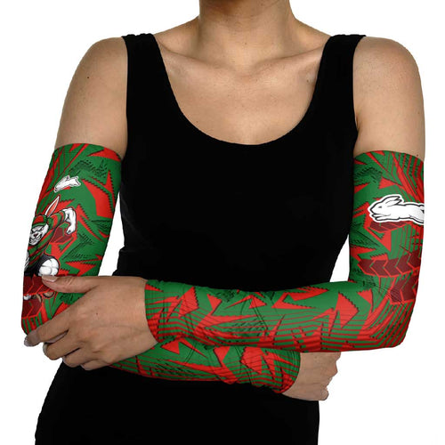 South Sydney Rabbitohs Rugby Arm Sleeves Fierce Mascot Geometric Tribal Art