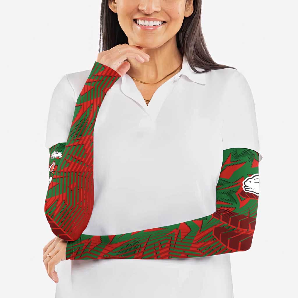 South Sydney Rabbitohs Rugby Arm Sleeves Fierce Mascot Geometric Tribal Art