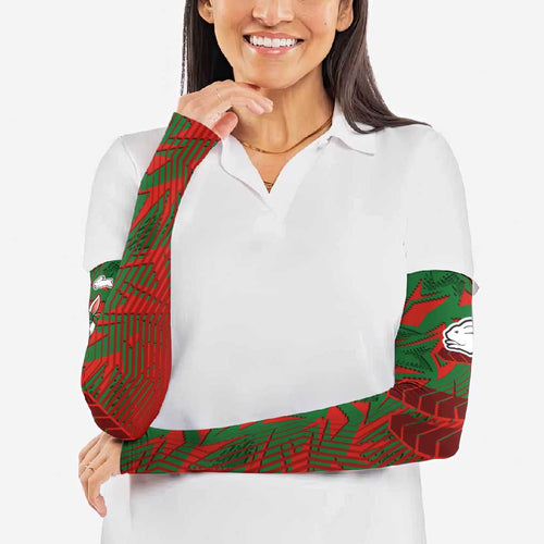 South Sydney Rabbitohs Rugby Arm Sleeves Fierce Mascot Geometric Tribal Art