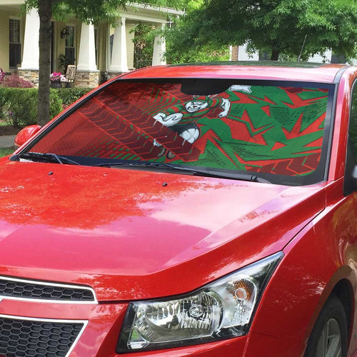South Sydney Rabbitohs Rugby Auto Sun Shade Fierce Mascot Geometric Tribal Art
