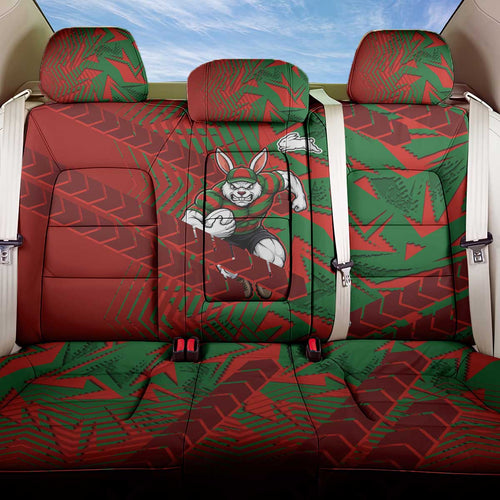 South Sydney Rabbitohs Rugby Back Car Seat Cover Fierce Mascot Geometric Tribal Art