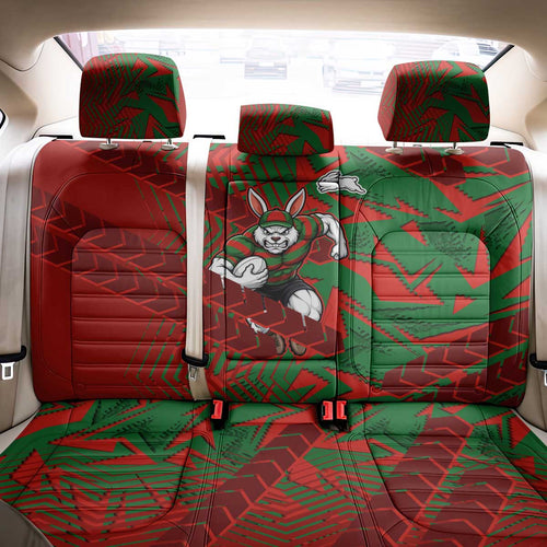South Sydney Rabbitohs Rugby Back Car Seat Cover Fierce Mascot Geometric Tribal Art