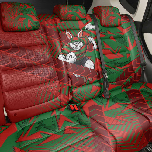 South Sydney Rabbitohs Rugby Back Car Seat Cover Fierce Mascot Geometric Tribal Art