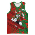 South Sydney Rabbitohs Rugby Basketball Jersey Fierce Mascot Geometric Tribal Art