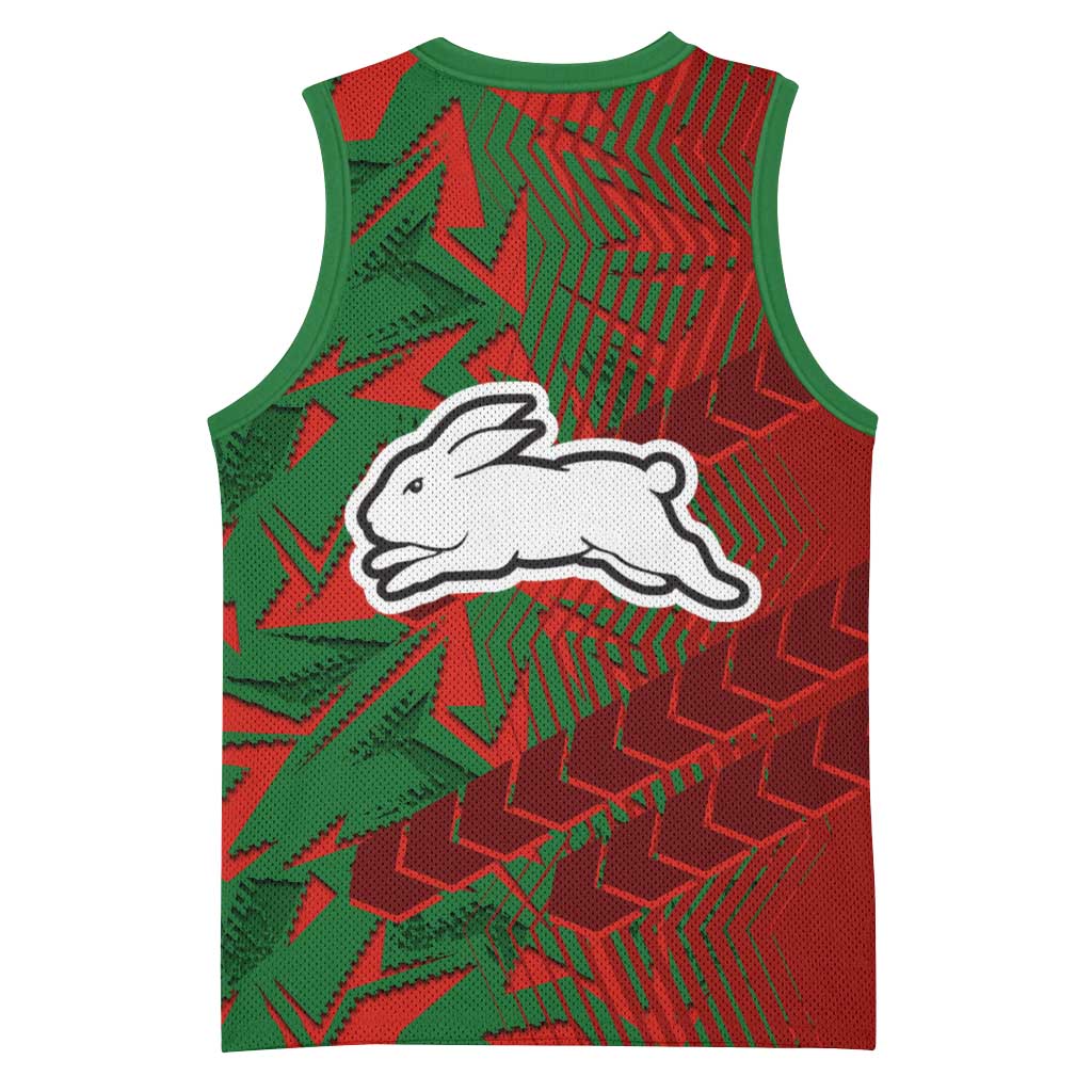 South Sydney Rabbitohs Rugby Basketball Jersey Fierce Mascot Geometric Tribal Art