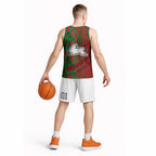 South Sydney Rabbitohs Rugby Basketball Jersey Fierce Mascot Geometric Tribal Art