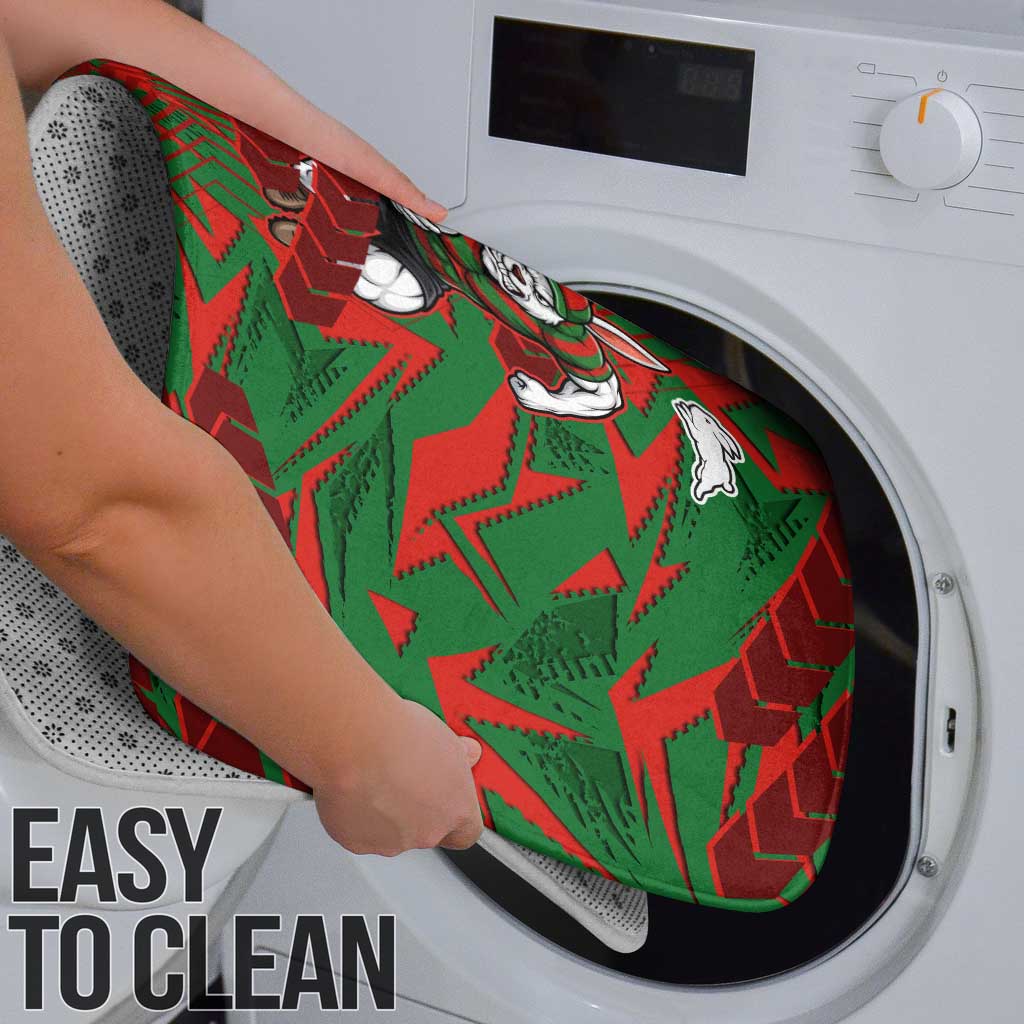 South Sydney Rabbitohs Rugby Bathroom Set Fierce Mascot Geometric Tribal Art