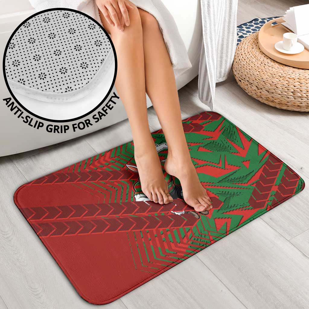 South Sydney Rabbitohs Rugby Bathroom Set Fierce Mascot Geometric Tribal Art